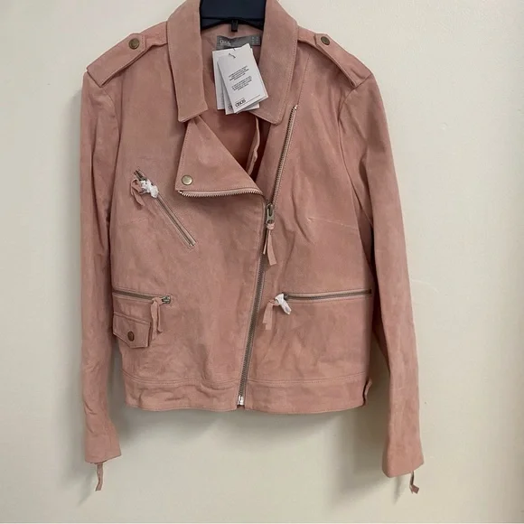 ASOS Pink Suede Motorcycle Jacket *NWT* - Picture 2 of 9